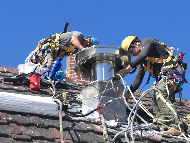 Protective chimney cap installed by Broadview Heights Chimney Sweep in Broadview Heights, OH