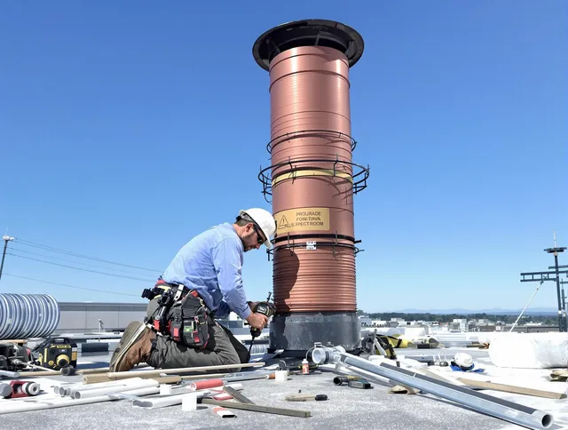 Installed chimney liner by Broadview Heights Chimney Sweep in Broadview Heights, OH