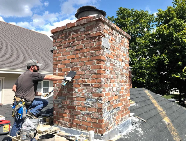 Completed chimney rebuild by Broadview Heights Chimney Sweep in Broadview Heights, OH
