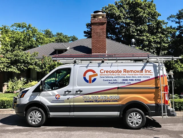 Broadview Heights Chimney Sweep technician removing creosote safely in Broadview Heights, OH