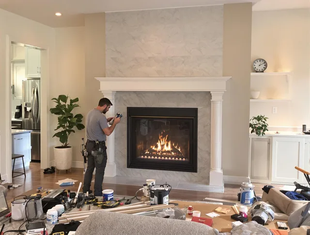 Newly installed fireplace by Broadview Heights Chimney Sweep in Broadview Heights, OH