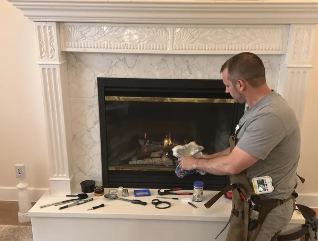 Broadview Heights Chimney Sweep performing fireplace maintenance in Broadview Heights, OH